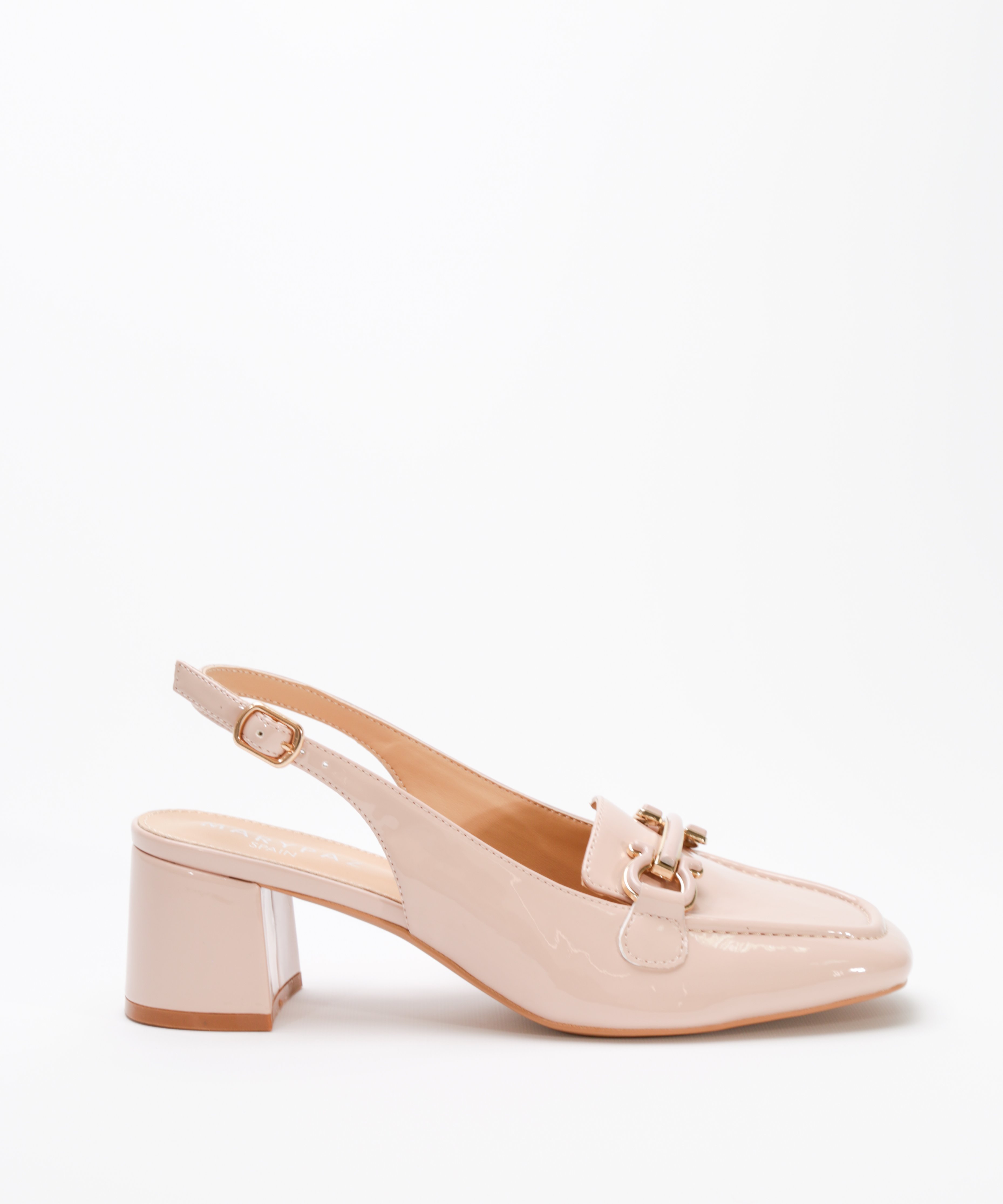 Zapatos tac&oacute;n adorno met&aacute;lico